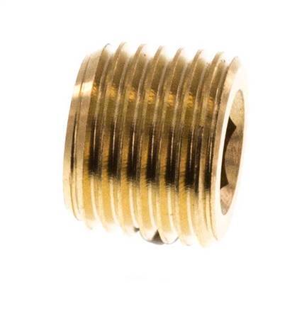 M10x1 Brass Closing plug with Inner Hex without collar (conical) 16 Bar [10 Pieces]