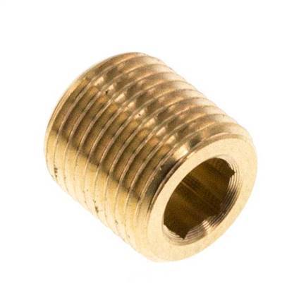 M8x0.75 Brass Closing plug with Inner Hex without collar 16 Bar [5 Pieces]