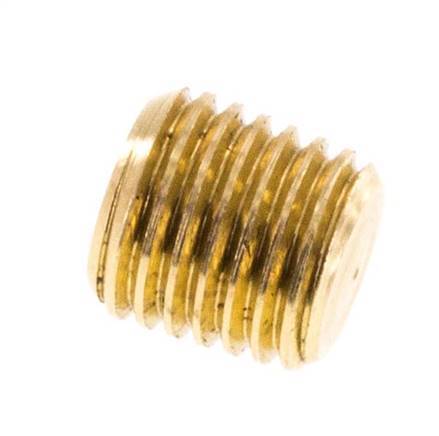 M8x1 Brass Closing plug with Inner Hex without collar (conical) 16 Bar [5 Pieces]
