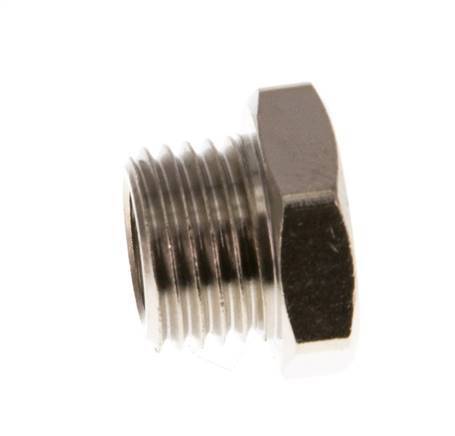 G 1/4'' Nickel plated Brass Closing plug with Outer Hex 16 Bar [10 Pieces]