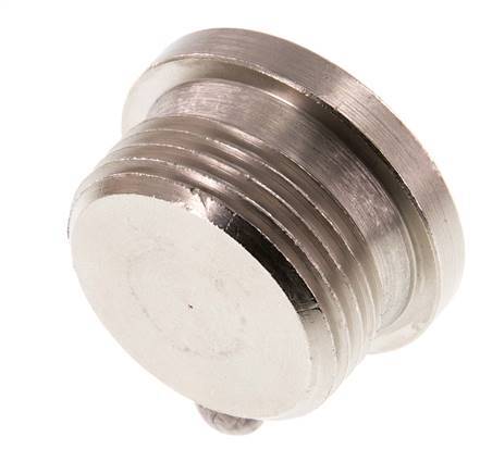 G 1'' Nickel plated Brass Closing plug with Inner Hex 16 Bar