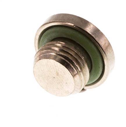 G 1/8'' Nickel plated Brass Closing plug with Inner Hex and FKM Seal 16 Bar [5 Pieces]