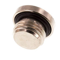 G 1/4'' Nickel plated Brass Closing plug with Inner Hex and NBR Seal 16 Bar [5 Pieces]