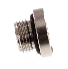 G 1/8'' Nickel plated Brass Closing plug with Inner Hex and NBR Seal 16 Bar [10 Pieces]