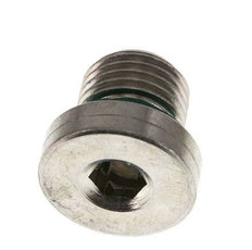 G 1/4'' Male Zinc plated Steel Closing plug with Inner Hex and FKM Seal 400 Bar [5 Pieces]