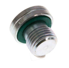G 1/8'' Male Zinc plated Steel Closing plug with Inner Hex and FKM Seal 400 Bar [5 Pieces]