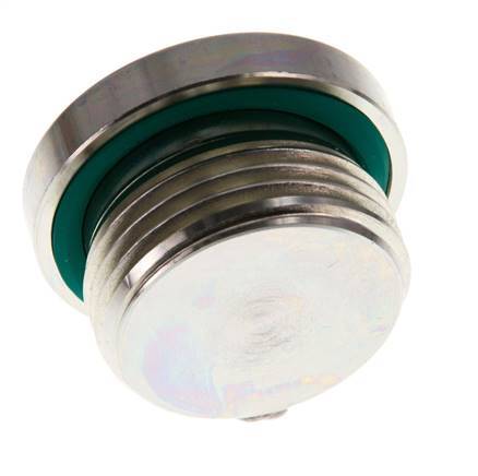 G 1'' Male Zinc plated Steel Closing plug with Inner Hex and FKM Seal 400 Bar