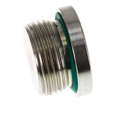 G 1'' Male Zinc plated Steel Closing plug with Inner Hex and FKM Seal 400 Bar