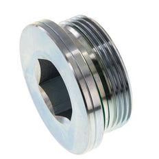 G 1 1/2'' Male Zinc plated Steel Closing plug with Inner Hex and FKM Seal 250 Bar