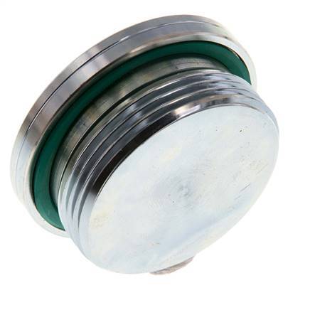 G 1 1/2'' Male Zinc plated Steel Closing plug with Inner Hex and FKM Seal 250 Bar