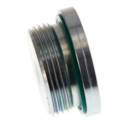 G 1 1/4'' Male Zinc plated Steel Closing plug with Inner Hex and FKM Seal 250 Bar
