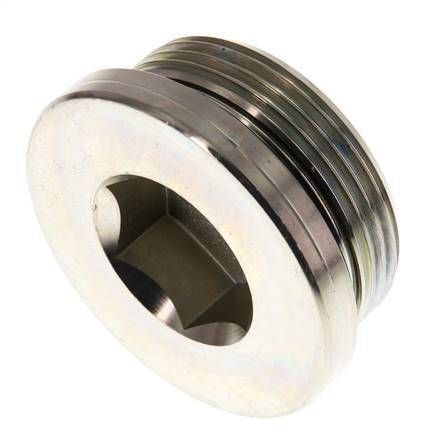 G 1 1/2'' Male Zinc plated Steel Closing plug with Inner Hex and NBR seal 250 Bar