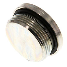 G 1 1/2'' Male Zinc plated Steel Closing plug with Inner Hex and NBR seal 250 Bar