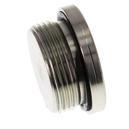 G 1 1/4'' Male Zinc plated Steel Closing plug with Inner Hex and NBR seal 250 Bar