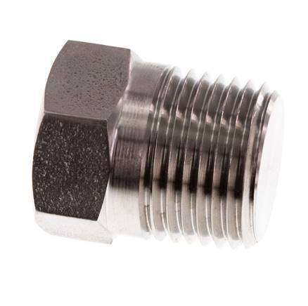 1/2'' NPT Male Stainless steel Closing plug with Outer Hex 210 Bar