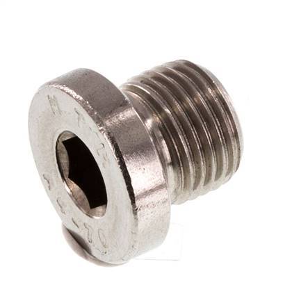 G 1/8'' Stainless steel Closing plug with Inner Hex 40 Bar