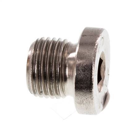 G 1/8'' Stainless steel Closing plug with Inner Hex 40 Bar