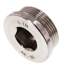 G 1 1/2'' Stainless steel Closing plug with Inner Hex 40 Bar