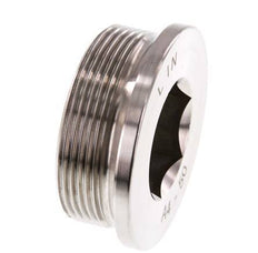G 2'' Stainless steel Closing plug with Inner Hex 40 Bar