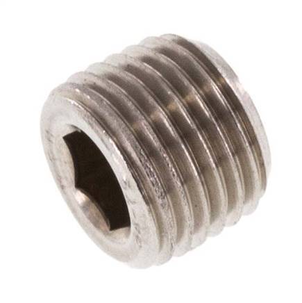 M10x1 Stainless steel Closing plug with Inner Hex without collar (conical) 40 Bar