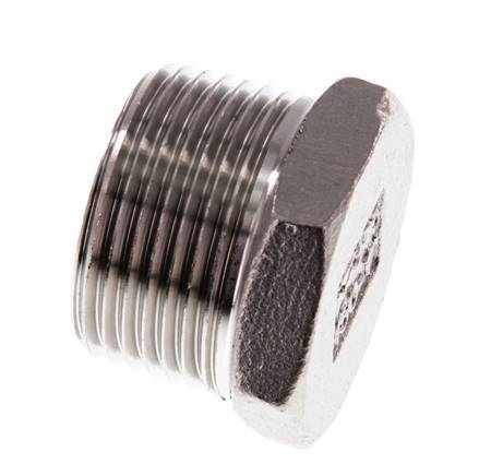 1'' NPT Male Stainless steel Closing plug with Outer Hex 16 Bar