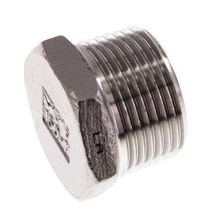 1'' NPT Male Stainless steel Closing plug with Outer Hex 16 Bar