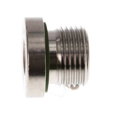 G 3/8'' Male Stainless steel Closing plug with Inner Hex and FKM Seal 400 Bar
