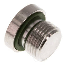 G 3/8'' Male Stainless steel Closing plug with Inner Hex and FKM Seal 400 Bar