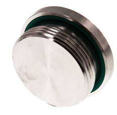 G 1 1/2'' Male Stainless steel Closing plug with Inner Hex and FKM Seal 250 Bar