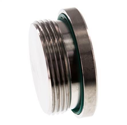 G 1 1/2'' Male Stainless steel Closing plug with Inner Hex and FKM Seal 250 Bar