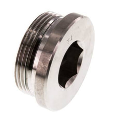G 1 1/2'' Male Stainless steel Closing plug with Inner Hex and FKM Seal 250 Bar
