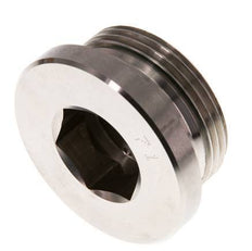 G 1 1/4'' Male Stainless steel Closing plug with Inner Hex and FKM Seal 250 Bar