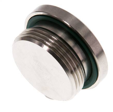 G 1 1/4'' Male Stainless steel Closing plug with Inner Hex and FKM Seal 250 Bar
