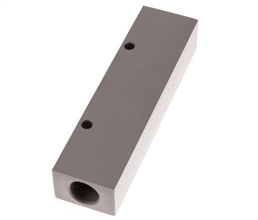 2xG 1/2'' x 4xG 1/4'' Aluminium Distributor Block One-sided 16 Bar