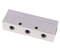 2xG 1/2'' x 6xG 1/4'' Aluminium Distributor Block Double-sided 16 Bar