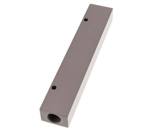 2xG 1/2'' x 6xG 1/4'' Aluminium Distributor Block One-sided 16 Bar