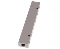 2xG 1/4'' x 12xG 1/8'' Aluminium Distributor Block Double-sided 16 Bar