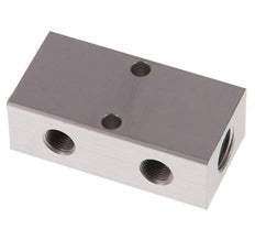 2xG 1/4'' x 2xG 1/8'' Aluminium Distributor Block One-sided 16 Bar