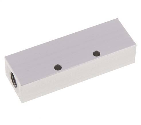 2xG 1/4'' x 3xG 1/8'' Aluminium Distributor Block One-sided 16 Bar