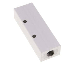2xG 1/4'' x 3xG 1/8'' Aluminium Distributor Block One-sided 16 Bar