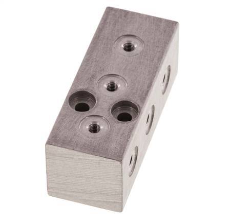 1xG 1/8'' x 9xM3 Aluminium Distributor Block One-sided 16 Bar