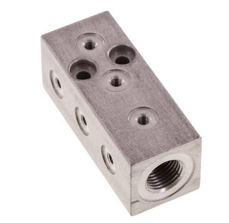 1xG 1/8'' x 9xM3 Aluminium Distributor Block One-sided 16 Bar
