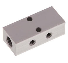 2xG 1/8'' x 4xM5 Aluminium Distributor Block Double-sided 16 Bar