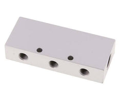 2xG 3/8'' x 6xG 1/8'' Aluminium Distributor Block Double-sided 16 Bar