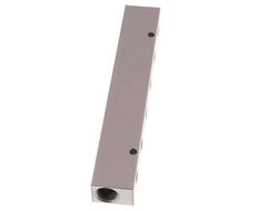 2xG 3/8'' x 6xG 1/8'' Aluminium Distributor Block One-sided 16 Bar