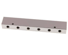 2xG 3/8'' x 6xG 1/8'' Aluminium Distributor Block One-sided 16 Bar
