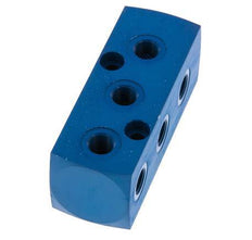 1xG 3/8'' x 9xG 1/8'' Aluminium Distributor Block One-sided 16 Bar