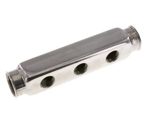 2xG 1'' x 6xG 1/2'' Stainless steel Distributor Block Double-sided 10 Bar