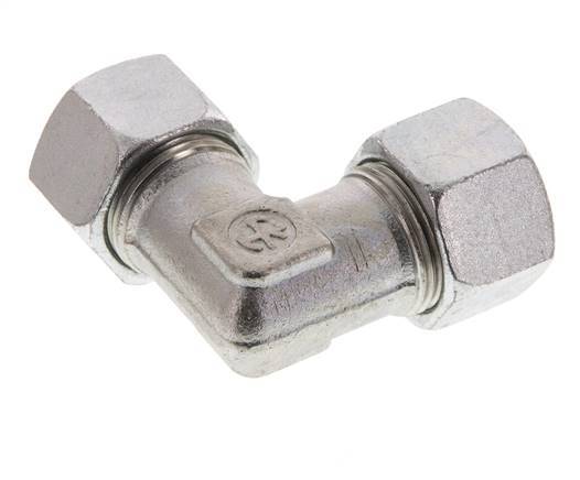 20S Zinc plated Steel 90 deg Elbow Cutting ring 400 Bar DIN 2353