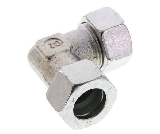 22L Zinc plated Steel 90 deg Elbow Cutting ring 160 Bar DIN 2353